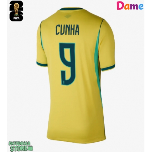 Brasilien Matheus Cunha #9 Replika Hjemmebanetrøje Dame VM 2026 Kortærmet
